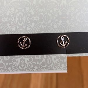 Sterling silver anchor nautical earrings